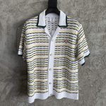Tuck Stitch Short Sleeve Shirt In Multicolor – Sh540