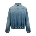 Zipped Jacket Blue Cotton Twill