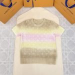 3D Monogram Tie Dye Knit Top Pastel Yellow 1Ak0D3