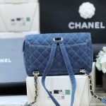 1998 Medium Double Flap Bag Denim Blue