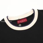 Cotton Jersey T-Shirt In Black With Embroidery