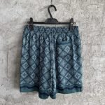 Dark Green Radiating Monogram Silk Shorts