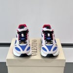 Demivee Mesh And Suede Sneakers In White And Blue – Vl226