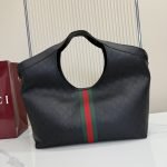 Giglio Large Tote Bag Black Soft Perforated GG Leather