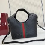 Giglio Small Tote Bag Black GG Leather