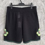 Glitch Orchid Embroidered Crochet Shorts In Black