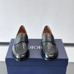 Granville Loafers Black Smooth Calfskin And Black Oblique Jacquard – Cd498