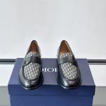 Granville Loafers Black Smooth Calfskin With Beige And Black Oblique Jacquard – Cd489