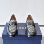 Granville Loafers Black Smooth Calfskin With Beige And Black Oblique Jacquard – Cd500