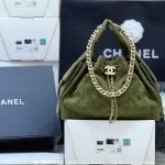 25 Hobo Bag Khaki Suede Leather