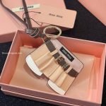 Leather Keychain Trick In Beige