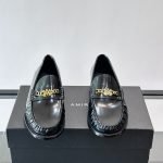 Ma Chain Leather Loafers In Black – Ri98