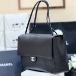 Maxi Souplissimo Large Flap Bag Black Caviar Leather