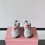 Miumiu Tyre Technical Fabric And Suede Sneakers In Grey