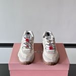 Miumui Tyre Technical Fabric And Suede Sneakers In White