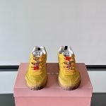 Miumui Tyre Technical Fabric And Suede Sneakers Topaz