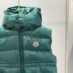 Moncler Ania Hooded Down Gilet In Green