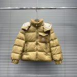 Moncler Enfant Yule Hooded Down Jacket In Beige