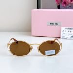 Oval Frame Sunglasses In Gold Smu52Ys – Sg206
