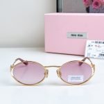 Oval Frame Sunglasses In Pink And Gold Smu52Ys – Sg205