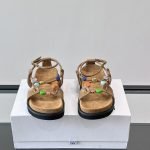 Pebble Beads Fussbett Sandals Brown Nappa Lambskin