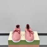 Pink Nubuck Boat Loafers