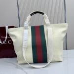 Positano Medium Tote Bag Ivory Washed-Effect Canvas
