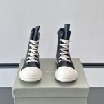 Rick Owens Geobasket High-Top Sneakers In Black Leather – Ro43