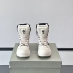 Rick Owens X Chrome Hearts Geobaskets High Sneakers In White – Ro38