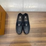 Silverstone Moccasins Navy Blue Monogram-Embossed Calf Leather 1Aiwoz