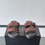 Suede Band Sandals In Dark Brown – Pds46