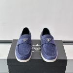 Suede Loafers In Navy Blue – Pd296