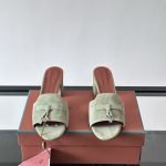 Summer Charms Sandals Khaki Green Suede Goatskin