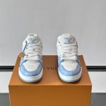 Trainer Sneakers Blue Textured Calfskin 1Ak8H6