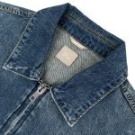 Zipped Jacket Blue Cotton Twill