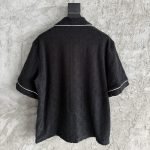 Black Towelling Monogram Short Sleeve Shirt – Sh543