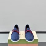 Blue Nubuck Boat Loafers