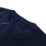 Cotton-Cashmere Short-Sleeved Crewneck In Navy Blue 1Ak6Xl