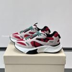Demivee Mesh And Suede Sneakers In White And Red – Vl228