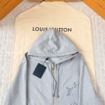 Embroidered Signature Zipped Hoodie In Grey 1Ak7Fg