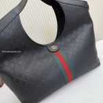 Giglio Large Tote Bag Black Soft Perforated GG Leather