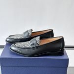 Granville Loafers Black Smooth Calfskin With Beige And Black Oblique Jacquard – Cd500