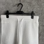 Green & White Tennis Stripe Crochet Shorts