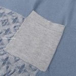 Knitted Patchwork Denim Short-Sleeved Crewneck 1Ak6Xw