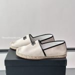 Logo Embroidered Espadrilles Sandals In Beige