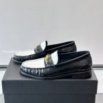 Ma Chain Leather Loafers In Black And White – Ri97