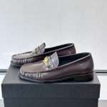 Ma Chain Leather Loafers In Brown – Ri99