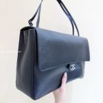 Maxi Souplissimo Large Flap Bag Black Caviar Leather