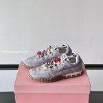 Miumiu Tyre Technical Fabric And Suede Sneakers In Grey
