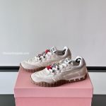 Miumui Tyre Technical Fabric And Suede Sneakers In White